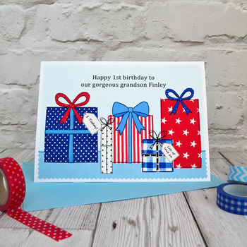 'Presents' Personalised Boys Birthday Card, 3 of 3