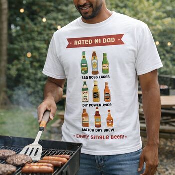 Rated #One Dad Personalised Beer T Shirt, 4 of 6