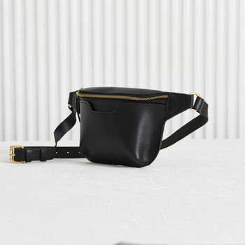 Personalised Luxury Leather Sling Bum Bag With Optional Hot Stamped Initials Or Name, 3 of 12