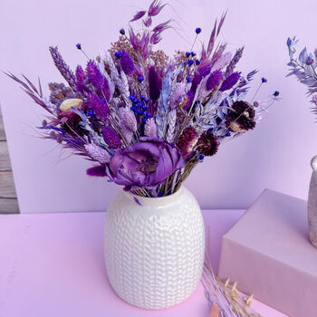 Dark Purple Dried Flower Arrangement, 3 of 6