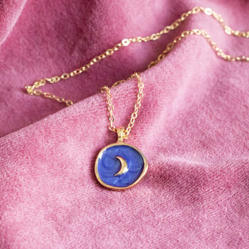 Organic Circle Blue Moon Necklace, 6 of 9