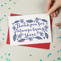 Floral Thank You For Being There Card, thumbnail 2 of 4