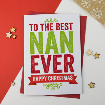 Best Nan, Granny, Nanny Ever Christmas Card, 5 of 6