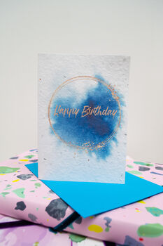 Watercolour Happy Birthday Plantable Seed Card, 5 of 5