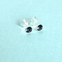 Sterling Silver Stud Birthstone December Earrings, thumbnail 1 of 4