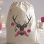Personalised Stag Christmas Present Sack, thumbnail 2 of 2
