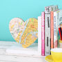 Map Location Heart Bookend Wedding Or Anniversary Gift, thumbnail 4 of 5