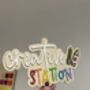 Wooden Playroom Creative Station Sign Colouring Drawing Activity Station For Children’s Bedroom/Playroom Decor, thumbnail 2 of 4
