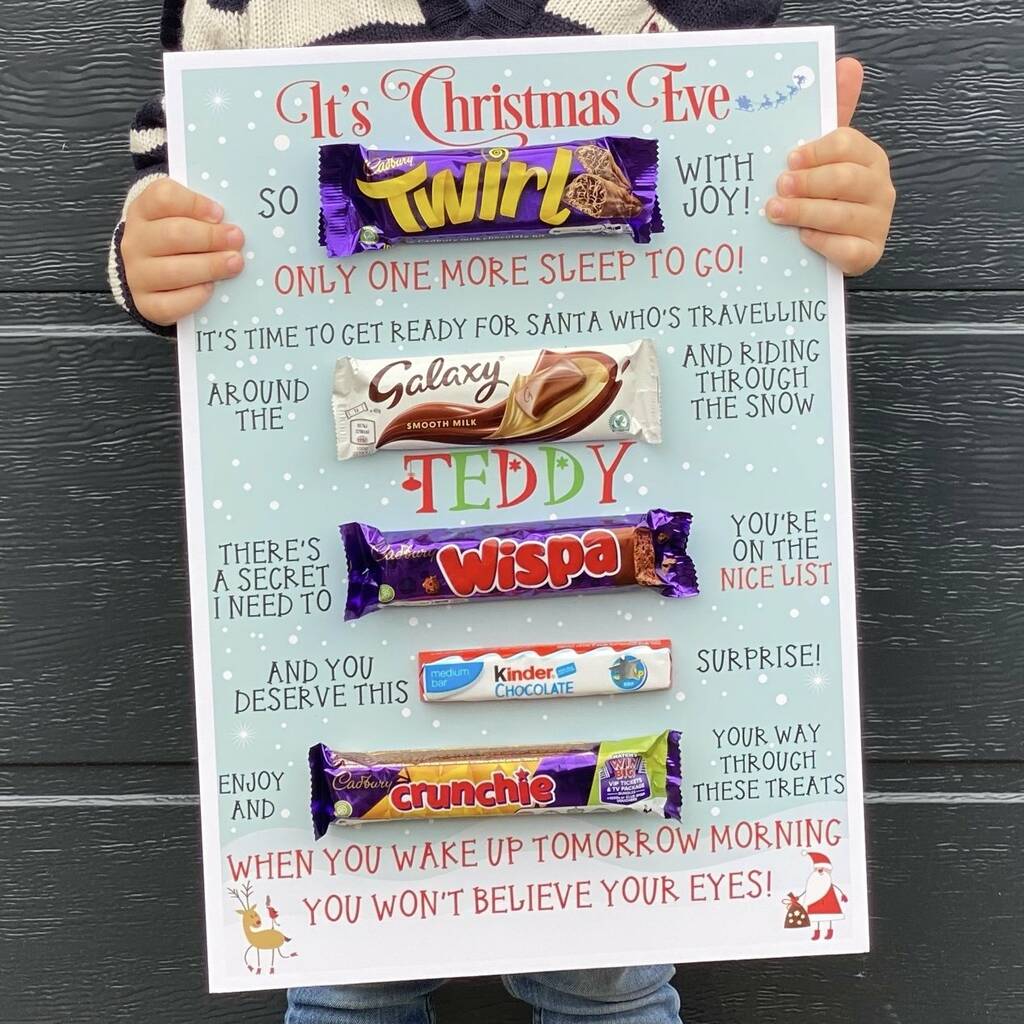 Personalised Christmas Eve Chocolate Message Board, 1 of 5