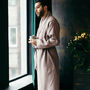Navy Linen Robe For Men, thumbnail 6 of 12