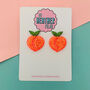 Peach Glitter Earrings, thumbnail 1 of 3