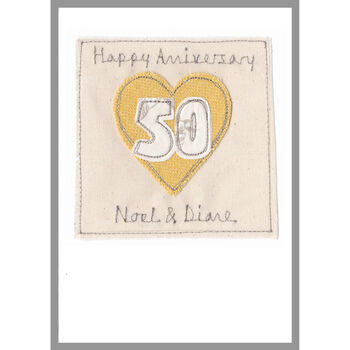 Personalised Golden 50th Wedding Anniversary Card, 12 of 12
