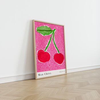 Mon Chéri Food Art Print Cherries Kitchen Fruit Poster, 9 of 11