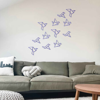 Origami Flock Of Birds Geometric Wooden Wall Art Set, 11 of 12