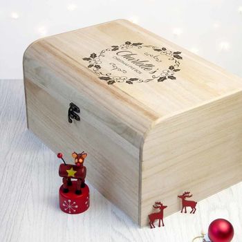 Personalised Christmas Eve Box With Mistletoe Wreath, 2 of 5