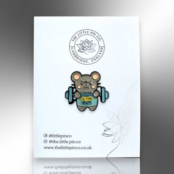 Sporty Gym Rat Fitness Enamel Pin Badge, 5 of 9