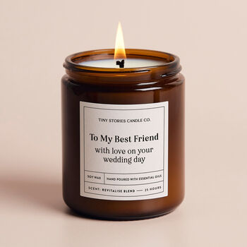 Best Friend Wedding Day Gift Essential Oil Candle, 2 of 5