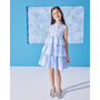 Azur Girls Cotton Dress With Matching Hair Clip, thumbnail 6 of 7