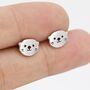 Otter Head Stud Earrings In Sterling Silver, thumbnail 3 of 12