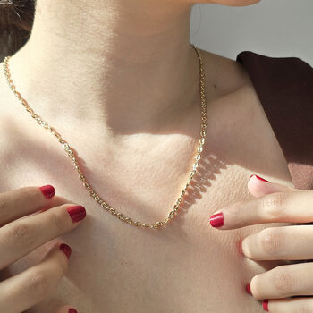 Iconic Coffee Bean Gold Plated Chain Necklace Luxe, 2 of 6