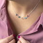 Family Birthstone Link Necklace, thumbnail 2 of 12