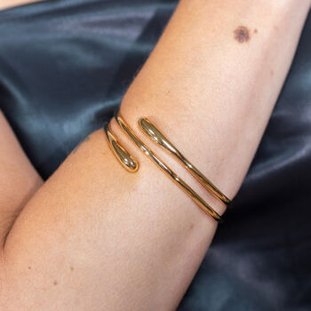 Coil Drop Bangle In Gold Plated, 2 of 4