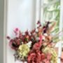 Dried Acer And Hydrangea Bouquet In Red Pink Tones, thumbnail 6 of 6