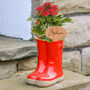 Personalised Red Welly Boots Garden Planter, thumbnail 1 of 10