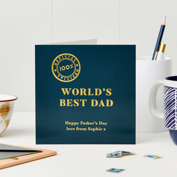 Personalised World's Best Dad Foiled Card, 2 of 4