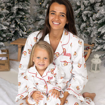 Women's Personalised Christmas Santa Print Pyjamas, 8 of 12