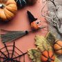 Handmade Felt Flying Pumpkin Halloween Decoration, thumbnail 2 of 5