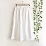 100% Linen Midi Skirt, White Linen Skirt, thumbnail 2 of 4