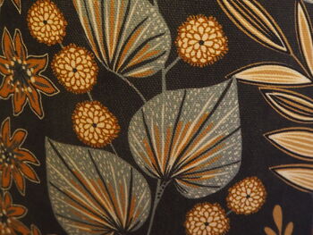 Black And Burnt Orange Exotic Floral Lampshade, 3 of 6