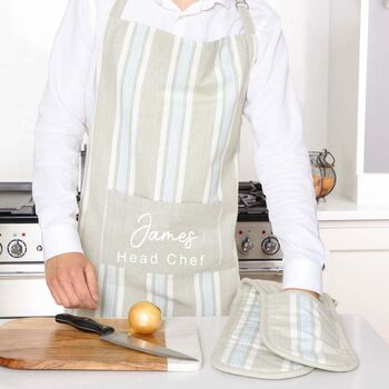 Personalised Cotton Stripe Star Baker Apron, 4 of 9