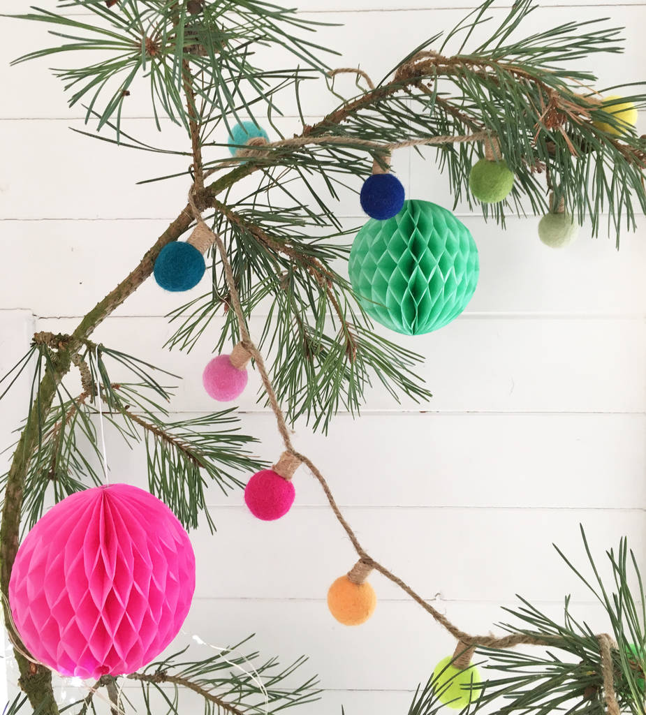 Festoon Felt Light Bulb Hanging Garland By Petra boase Ltd