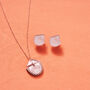 Lotus Necklace And Studs Set, thumbnail 2 of 4