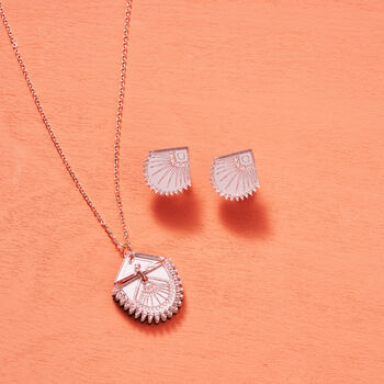 Lotus Necklace And Studs Set, 2 of 4