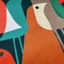 Abstract Birds Pillow Cover With Multicoloured On Green, thumbnail 3 of 7