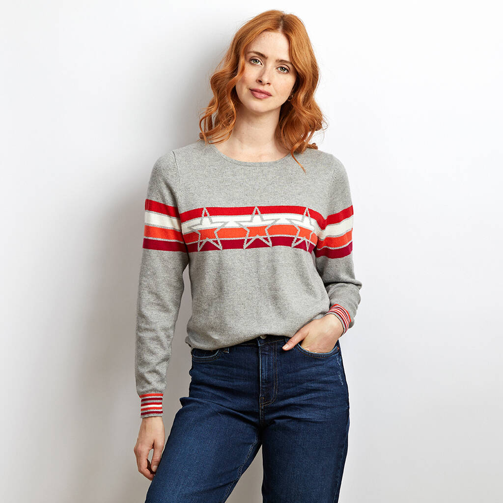 Maria Cotton Cashmere Star Jumper By Cove | notonthehighstreet.com