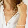 Prehnite Beaded Necklace Or Double Strand Bracelet In Sterling Silver, thumbnail 1 of 10