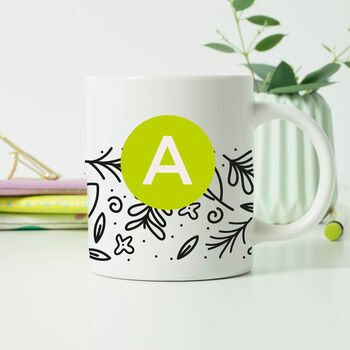 Personalised Alphabet Letter Floral Mug, 2 of 4