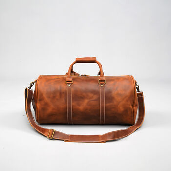 Genuine Leather Holdall Duffel Weekender, 10 of 12