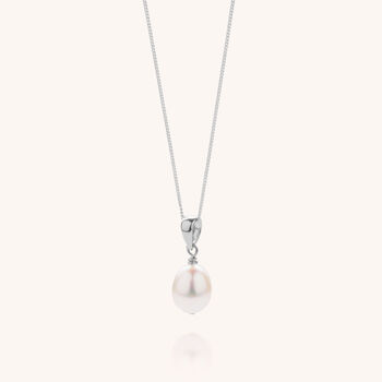 Mini Pearl Drop Necklace White Bridal Jewellery, 2 of 6