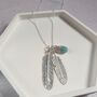 Feathers Sterling Silver And Gem Necklace, thumbnail 6 of 6