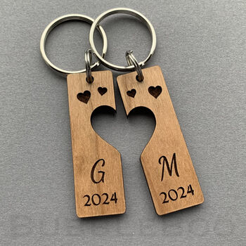 Couples Keyrings. Matching Personalised Key Fobs, 7 of 7