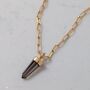 The En Pointe Smokey Quartz Gemstone Necklace, Gold, thumbnail 5 of 12