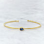 Sapphire September Birthstone Gold Plated Bangle, thumbnail 1 of 4