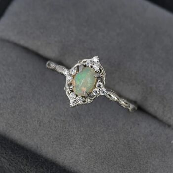 Vintage Inspired Genuine Opal Ring, 4 of 11