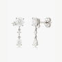 Gold Or Silver Women's Dainty Cluster Drop Stud Earrings, thumbnail 4 of 6