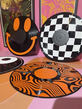 Checkerboard Upcycled 12' Lp Vinyl Record Decor, 8 of 8